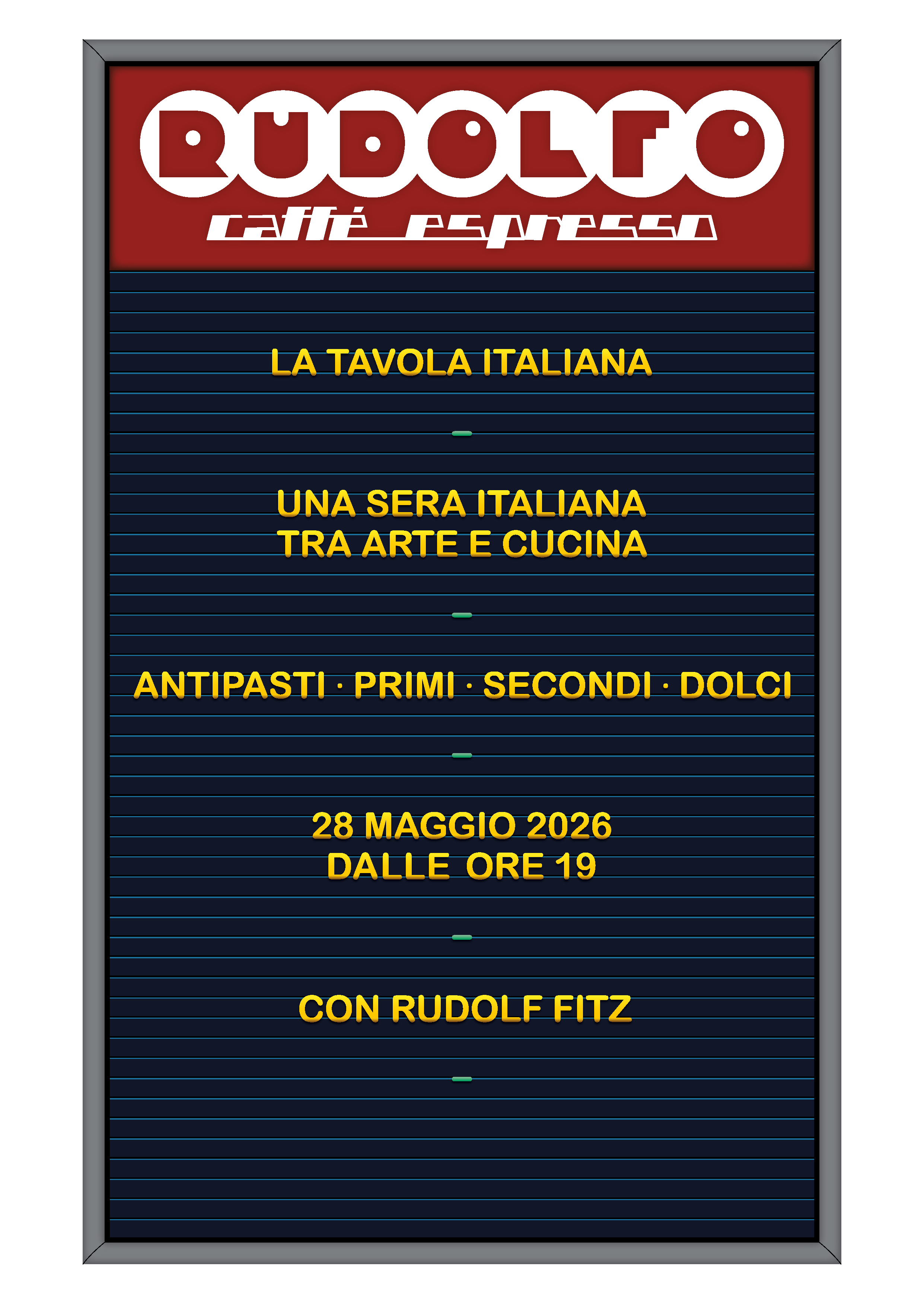 28.05.2026 I 19:00 - La Tavola Italiana con Rudolf Fitz